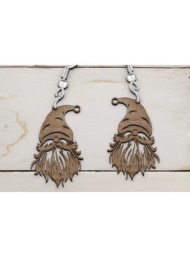 Σετ των 3 Intra απο ξύλο plywood 3mm-4mm πάχος Χριστουγεννιάτικα σκουλαρίκια κομμένα με λέιζερ ξωτικά. Δίασταση 4x4 cm INTRAFABR-110085378