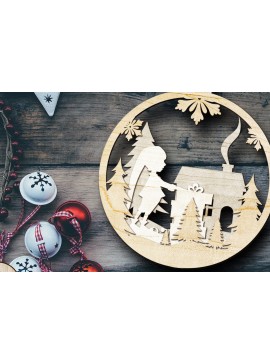 Σετ των 3 Intra απο ξύλο plywood 3mm-4mm πάχος Χριστουγεννιάτικο Ξωτικό Πολυστρωματικό ντεκόρ χειροτεχνίας Δίασταση 4x4 cm INTRAFABR-83955422