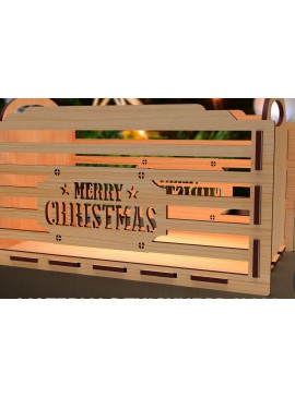 Σετ των 2 Intra απο ξύλο plywood 3mm-4mm πάχος Christmas EVE BOX 01 Δίασταση 15x15 cm INTRAFABR-85200354