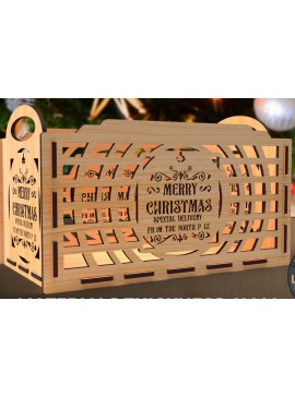 Σετ των 2 Intra απο ξύλο plywood 3mm-4mm πάχος Christmas EVE BOX 02 Δίασταση 15x15 cm INTRAFABR-85200365