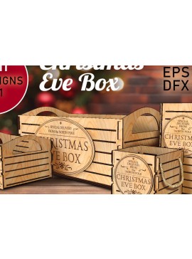 Σετ των 2 Intra απο ξύλο plywood 3mm-4mm πάχος Χριστουγεννιάτικο BOX Part1 Δίασταση 15x15 cm INTRAFABR-83109600