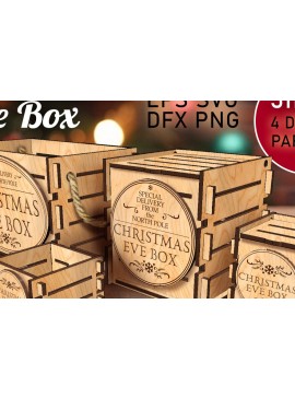 Σετ των 2 Intra απο ξύλο plywood 3mm-4mm πάχος Χριστουγεννιάτικο BOX Part2 Δίασταση 15x15 cm INTRAFABR-83109459