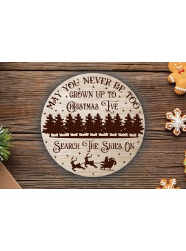 Σετ των 2 Intra απο ξύλο plywood 3mm-4mm πάχος πλάκας παραμονής Χριστουγέννων Δίασταση 15x15 cm INTRAFABR-90449450