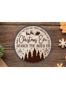 Σετ των 2 Intra απο ξύλο plywood 3mm-4mm πάχος πλάκας παραμονής Χριστουγέννων Δίασταση 15x15 cm INTRAFABR-90450071