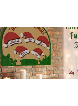 Σετ των 2 Intra απο ξύλο plywood 3mm-4mm πάχος Χριστουγεννιάτικη Οικογενειακή Διακόσμηση Δίασταση 15x15 cm INTRAFABR-79228213