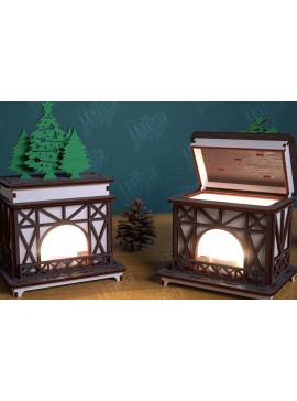 Σετ των 2 Intra απο ξύλο plywood 3mm-4mm πάχος Χριστουγεννιάτικο Τζάκι Κηροπήγιο | CNC Δίασταση 15x15 cm INTRAFABR-106604325