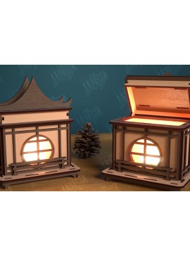 Σετ των 2 Intra απο ξύλο plywood 3mm-4mm πάχος Χριστουγεννιάτικο Τζάκι Κηροπήγιο | CNC Δίασταση 15x15 cm INTRAFABR-106604341