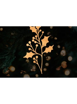 Σετ των 2 Intra απο ξύλο plywood 3mm-4mm πάχος Χριστουγεννιάτικο Floral Δίασταση 15x15 cm INTRAFABR-111693213