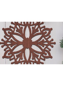 Σετ των 2 Intra απο ξύλο plywood 3mm-4mm πάχος Χριστουγεννιάτικο λουλούδι με λέιζερ Clipart Δίασταση 15x15 cm INTRAFABR-110103410