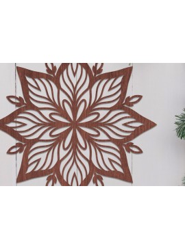 Σετ των 2 Intra απο ξύλο plywood 3mm-4mm πάχος Χριστουγεννιάτικο λουλούδι με λέιζερ Clipart Δίασταση 15x15 cm INTRAFABR-110103450