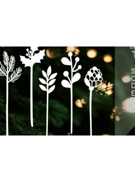 Σετ των 2 Intra απο ξύλο plywood 3mm-4mm πάχος Χριστουγεννιάτικα λουλούδια Κόψιμο με λέιζερ Δίασταση 26x26 cm INTRAFABR-109239819