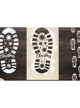 Σετ των 3 Intra απο ξύλο plywood 3mm-4mm πάχος Πρότυπο κοπής χαρτιού Χριστουγέννων FOOTPRINT Δίασταση 15x15 cm INTRAFABR-44230499