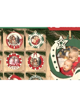 Σετ των 2 Intra απο ξύλο plywood 3mm-4mm πάχος παιχνιδιών με χριστουγεννιάτικο πλαίσιο δέντρου  Δίασταση 20x30 cm INTRAFABR-105066557