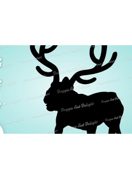 Σετ των 2 Intra απο ξύλο plywood 3mm-4mm πάχος Christmas Frenchie Dog Reindeer Δίασταση 15x15 cm INTRAFABR-82851217