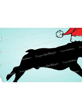 Σετ των 2 Intra απο ξύλο plywood 3mm-4mm πάχος περικοπής Christmas Frencie Dog Δίασταση 15x15 cm INTRAFABR-83139148