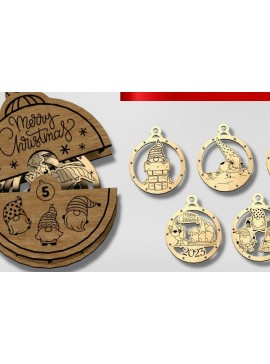 Σετ των 2 Intra απο ξύλο plywood 3mm-4mm πάχος Χριστουγεννιάτικο κουτί δώρου Δίασταση 15x15 cm INTRAFABR-48291753