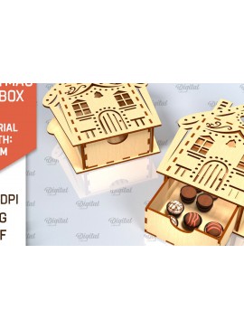 Σετ των 3 Intra απο ξύλο plywood 3mm-4mm πάχος Χριστουγεννιάτικο κουτί δώρου . 3D Box Δίασταση 15x15 cm INTRAFABR-101754816