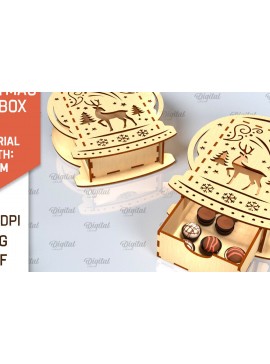 Σετ των 2 Intra απο ξύλο plywood 3mm-4mm πάχος Χριστουγεννιάτικο κουτί δώρου . 3D Box Δίασταση 15x15 cm INTRAFABR-101754877