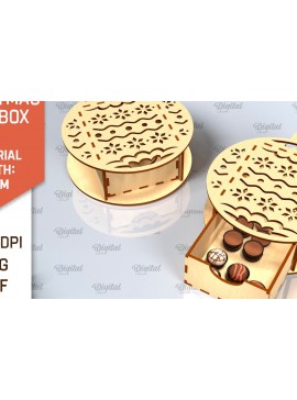 Σετ των 2 Intra απο ξύλο plywood 3mm-4mm πάχος Χριστουγεννιάτικο κουτί δώρου . 3D Box Δίασταση 15x15 cm INTRAFABR-101754994