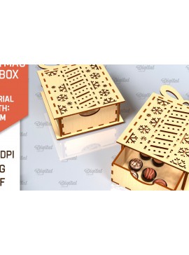 Σετ των 3 Intra απο ξύλο plywood 3mm-4mm πάχος Χριστουγεννιάτικο κουτί δώρου . 3D Box Δίασταση 15x15 cm INTRAFABR-101755143