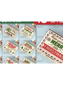 Σετ των 2 Intra απο ξύλο plywood 3mm-4mm πάχος Χριστουγεννιάτικο κουτί δώρου κοπής με λέιζερ Δίασταση 15x15 cm INTRAFABR-106138512