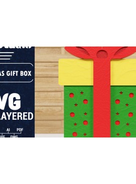 Σετ των 2 Intra απο ξύλο plywood 3mm-4mm πάχος Χριστουγεννιάτικο κουτί δώρου Κόψιμο με λέιζερ Δίασταση 1500x1500 cm INTRAFABR-79221084