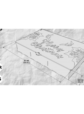 Σετ των 3 Intra απο ξύλο plywood 3mm-4mm πάχος Χριστουγεννιάτικο κουτί δώρου με διαχωριστικό, λέιζερ Δίασταση 3x3 cm INTRAFABR-79866202
