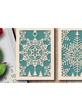 Σετ των 2 Intra απο ξύλο plywood 3mm-4mm πάχος χριστουγεννιάτικων δώρων Layer1052 Δίασταση 15x15 cm INTRAFABR-104972728