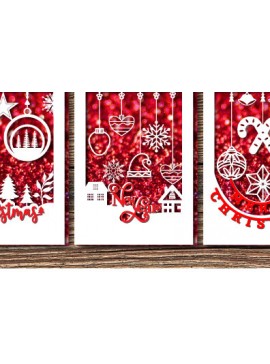 Σετ των 2 Intra απο ξύλο plywood 3mm-4mm πάχος χριστουγεννιάτικων δώρων Layer1216 Δίασταση 15x15 cm INTRAFABR-111105520