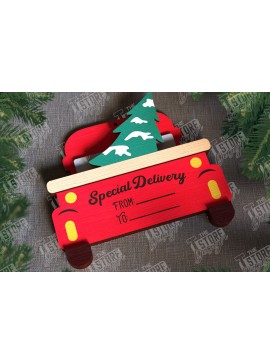 Σετ των 2 Intra απο ξύλο plywood 3mm-4mm πάχος Δωροκάρτα Χριστουγέννων | Ευχετήρια κάρτα |CNC Δίασταση 15x15 cm INTRAFABR-107183935