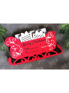 Σετ των 2 Intra απο ξύλο plywood 3mm-4mm πάχος Δωροκάρτα Χριστουγέννων | Ευχετήρια κάρτα |CNC Δίασταση 15x15 cm INTRAFABR-107183959