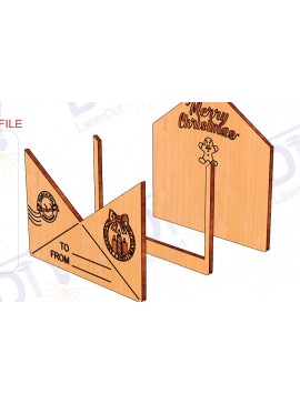 Σετ των 3 Intra απο ξύλο plywood 3mm-4mm πάχος Χριστουγεννιάτικη Δωροθήκη Φάκελος Lase Δίασταση 105x105 cm INTRAFABR-109992001