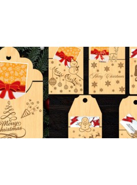 Σετ των 3 Intra απο ξύλο plywood 3mm-4mm πάχος  Θήκη για Χριστουγεννιάτικες Δωροκάρτες Δίασταση 8x8 cm INTRAFABR-82355388