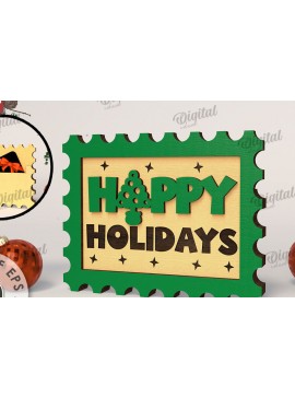 Σετ των 2 Intra απο ξύλο plywood 3mm-4mm πάχος Θήκη δώρου Χριστουγέννων με λέιζερ Δίασταση 15x15 cm INTRAFABR-108102647