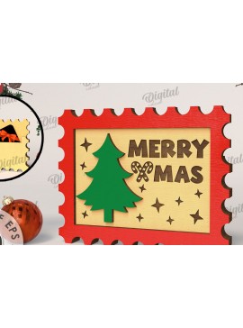 Σετ των 2 Intra απο ξύλο plywood 3mm-4mm πάχος Θήκη δώρου Χριστουγέννων με λέιζερ Δίασταση 15x15 cm INTRAFABR-108102417