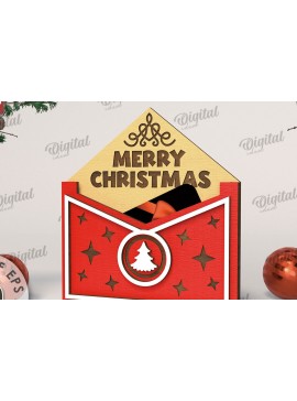 Σετ των 2 Intra απο ξύλο plywood 3mm-4mm πάχος Θήκη δώρου Χριστουγέννων με λέιζερ Δίασταση 15x15 cm INTRAFABR-108102463