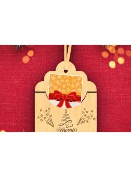 Σετ των 3 Intra απο ξύλο plywood 3mm-4mm πάχος Θήκη δώρου Χριστουγέννων με λέιζερ Δίασταση 8x8 cm INTRAFABR-82355082