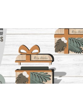 Intra απο ξύλο plywood 3mm-4mm πάχος Θήκη δώρου Χριστουγέννων , Κουτί δώρου Δίασταση 54x54 cm INTRAFABR-107664413