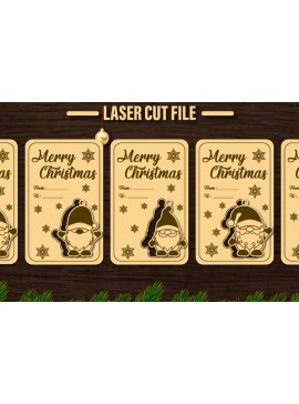 Σετ των 2 Intra απο ξύλο plywood 3mm-4mm πάχος κοπής με λέιζερ Χριστουγεννιάτικη δωροκάρτα Δίασταση 20x30 cm INTRAFABR-82499814