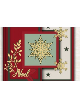 Σετ των 2 Intra απο ξύλο plywood 3mm-4mm πάχος Χριστουγεννιάτικη δωροκάρτα 971 Δίασταση 15x15 cm INTRAFABR-79720053