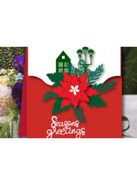 Σετ των 2 Intra απο ξύλο plywood 3mm-4mm πάχος Χριστουγεννιάτικη δωροκάρτα 975 Δίασταση 15x15 cm INTRAFABR-79721813