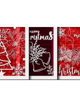 Σετ των 2 Intra απο ξύλο plywood 3mm-4mm πάχος Χριστουγεννιάτικη δωροκάρτα Layer 1042 Δίασταση 15x15 cm INTRAFABR-104223525