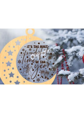 Σετ των 3 Intra απο ξύλο plywood 3mm-4mm πάχος Χριστουγεννιάτικο δώρο στολίδι με λέιζερ Δίασταση 8x8 cm INTRAFABR-83738066