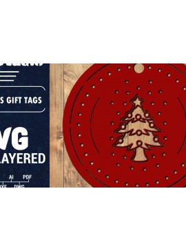 Σετ των 3 Intra απο ξύλο plywood 3mm-4mm πάχος Χριστουγεννιάτικη ετικέτα δώρου 3D Δίασταση 15x15 cm INTRAFABR-85638045