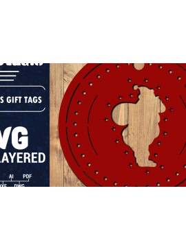 Σετ των 2 Intra απο ξύλο plywood 3mm-4mm πάχος Χριστουγεννιάτικη ετικέτα δώρου 3D Δίασταση 15x15 cm INTRAFABR-85638086