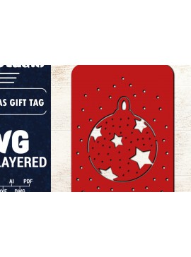 Σετ των 2 Intra απο ξύλο plywood 3mm-4mm πάχος Χριστουγεννιάτικη ετικέτα δώρου 3D Δίασταση 15x15 cm INTRAFABR-80268307