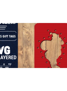 Σετ των 2 Intra απο ξύλο plywood 3mm-4mm πάχος Χριστουγεννιάτικη ετικέτα δώρου 3D Δίασταση 15x15 cm INTRAFABR-85554957