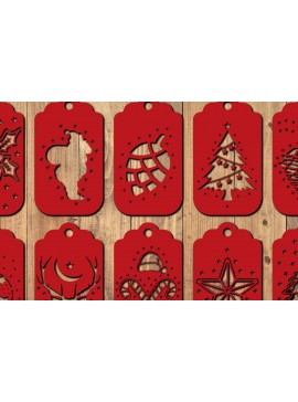 Σετ των 2 Intra απο ξύλο plywood 3mm-4mm πάχος Δώρο Χριστουγέννων 3D Cut  Δίασταση 15x15 cm INTRAFABR-85555088