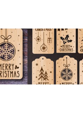 Σετ των 2 Intra απο ξύλο plywood 3mm-4mm πάχος Δώρο Χριστουγεννιάτικου δώρου με Δίασταση 15x15 cm INTRAFABR-74442673