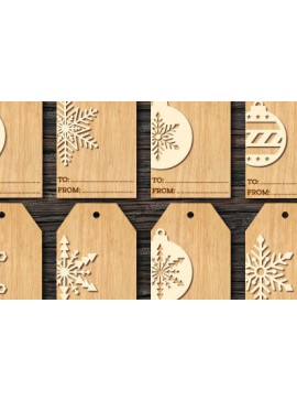 Σετ των 2 Intra απο ξύλο plywood 3mm-4mm πάχος Δώρο Χριστουγεννιάτικου δώρου με Δίασταση 15x15 cm INTRAFABR-108803612